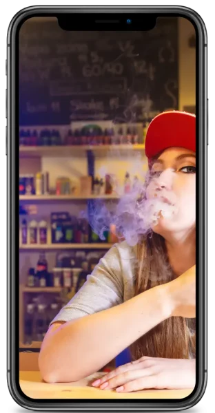 vape-shop on phone